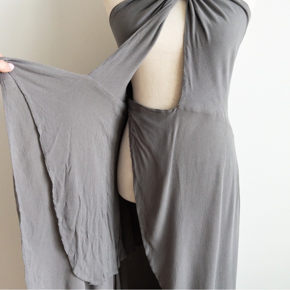 Lulus Marisha Washed Olive Green Halter Wrap Dress - Picture 7 of 16